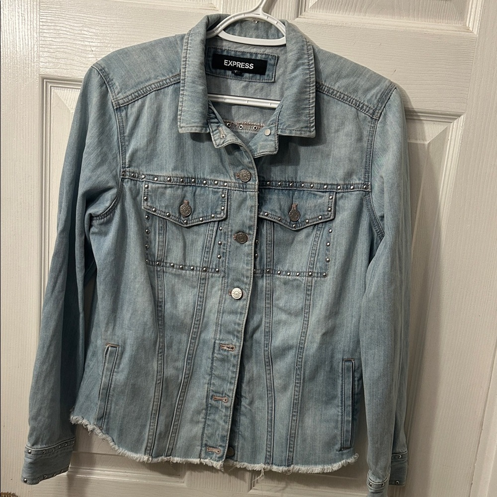Express Studded Light Blue Jean Jacket
